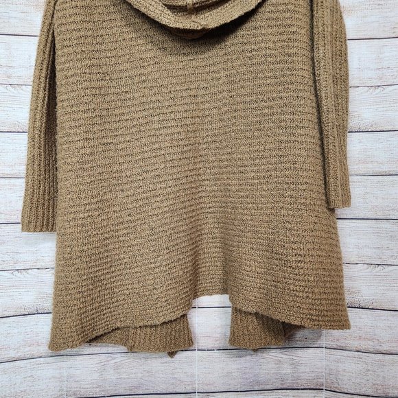Anthropologie Kimchi Blue Camel Brown Knit Chunky Hooded Cardigan Women's XS - Picture 12 of 16
